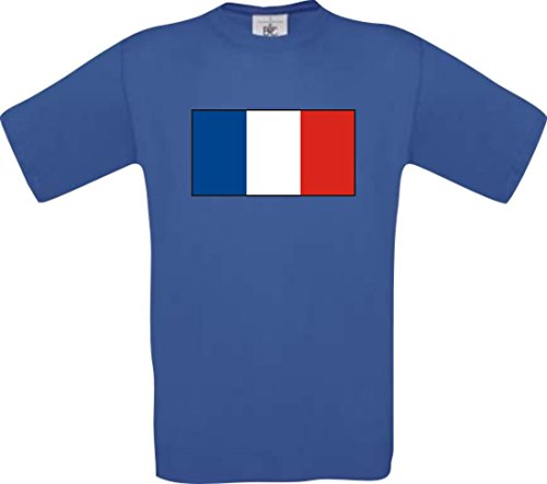 Kids T-Shirt FRANKREICH France Ländershirt mit Wunschnamen und Nummer diverse Farben, Farbe royal, Größe 164