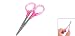 3.5" Length Pink Plastic Handle Curved Tip Vibrissa Scissors Trimmer
