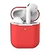 Produktbild Wanshop Kopfhörer Tasche für In Ear Ohrhörer für Apple AirPods Silikon Hülle Soft Case für Schutzhüllen-Silikonhülle Schutz AirPods Aufladen Case (Rot)