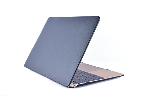 Case f  r Macbook 12   2015  Thin Fit H  lle Kunstleder in Schwarz - Tasche f  r Macbook 12  Schutzh  lle Cover mit Soft Feel Coating - Macbook Etui v
