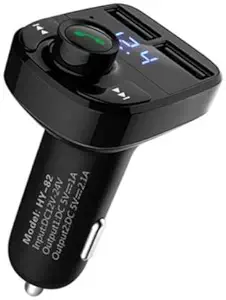 Jiyatech Car X8 Bluetooth FM Transmitter for Car nds-FreKit in-Car Radio Adapter Dual USB Rapid Fast Charger Compatible with All Smartphones Supports Calling and USB MP3 Player TF Card and U Disk (Black)