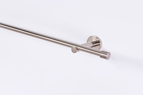 Gardinenstange 16mm 1-Lauf Edelstahloptik Metall, 180 - 2