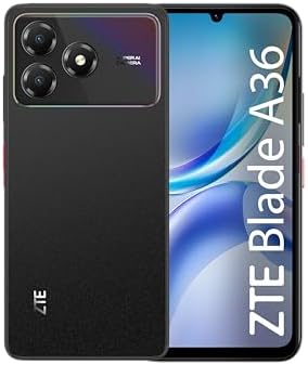ZTE Blade A36 Smartphone 4G, Memoria 128GB, RAM 12GB (4GB+8GB memory fusion), Batteria 5000mAh, Fotocamera 8Mpx con AI, Android 15, Nebula Black