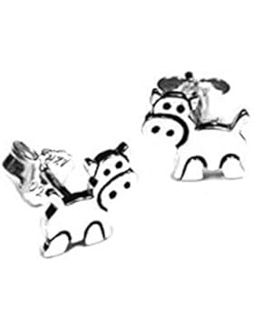 Schmuck Klein Kinderschmuck Ohrstecker Kuh 925/- Sterling Silber poliert