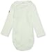 Polarn O. Pyret Unisex Baby Classic PO.P Frill Collar Long Sleeve Bodysuit, Soft White, 6-9 Months