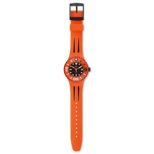 Swatch Herren-Armbanduhr XL Scuba Libre Sundowner Analog Quarz Silikon SUUO400