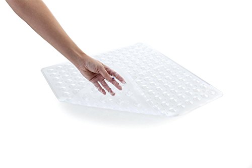 Pinzz Vinly Anti-Rutsch-Badewanne Matte Anti-Bakterielle Duschmatte, quadratisch, 54 * 54M, leistungsstarke Saugnapf Griff, BPA frei, nicht toxisch, Phthalatfrei, Latexfrei (Clear) - 2