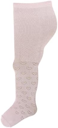 Tactel Baby Tube Tights Hearts Pattern - 1 Pair - 6-12 months - Pink