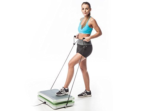 skandika 900 Vibration Plate,SF-1740, designstarke Vibrationsplatte mit starkem 200 Watt DC Motor 18 Geschwindigkeitsstufen, mit LC Bildschirm, Fernbedienung und verstellbaren Trainingsgurten - 6