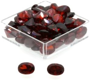 Birth Stone Jewels 7x5mm Garnet Oval Cut Cubic Zirconia Gem Stones Pack of 2