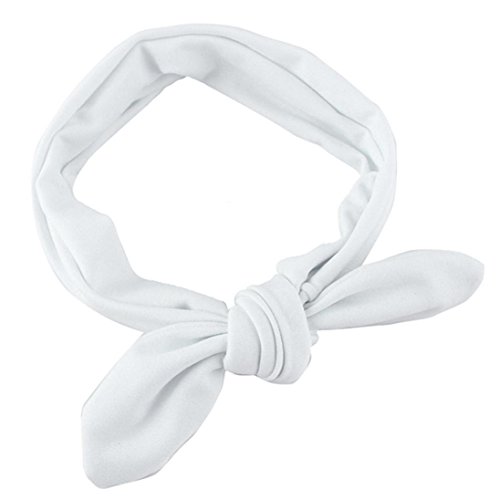 Baby Bow Hairband Koly® Girls Photography Rabbit Bow Ear Headband Turban Knot Head Wraps (White)