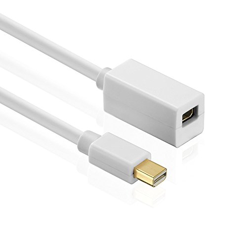 Sentivus - 1,5m (Meter) - Mini DisplayPort zu Mini DisplayPort Verlängerungskabel (miniDP Stecker auf miniDP Buchse) - weiß - 1,50m - vergoldete Kontakte - ideal für Apple-Geräte (MacBook Air, Mac Book Pro, usw.) - PC oder TV - 1080p