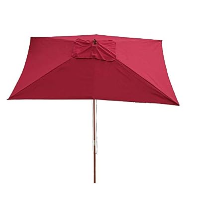 Mendler Parasol en Bois, Parasol de Jardin Florida, Parasol de marché, rectangulaire 2x3m ~ Bordeaux