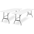 Lot De 2 Tables Pliantes IDMarket 180cm - Portable Pour Camping, Réception, Extérieur - Blanc