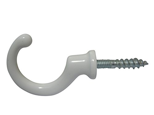 4 x Zierhaken Haken Wandhaken Raffhaken Raffhalter Handtuchhaken Metall weiß