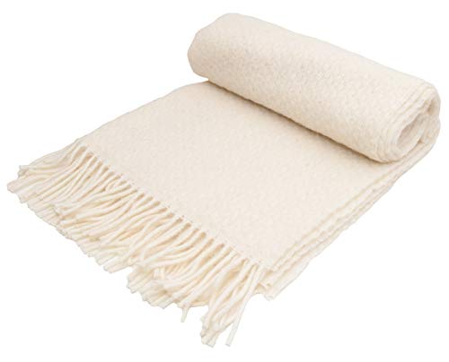 Tweedmill TextilesWafer Cream Pure New Wool Knee Rug BRITISH MADE