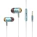 Produktbild Misteem Kopfhörer Wired Stereo Audio Ear Ohrhörer mit Mikrofon für iPhone, für Samsung Huawei Android Handy und MP3 MP4 Player - Blau