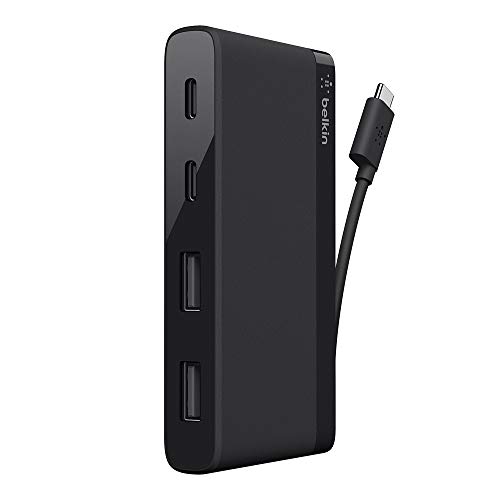 Belkin - Minihub de 4 puertos (2 x USB-C y 2 x USB-A) con cable USB-C integrado - hub USB-C para MacBook Pro, Chromebook Pixel y otros portátiles con USB-C width=