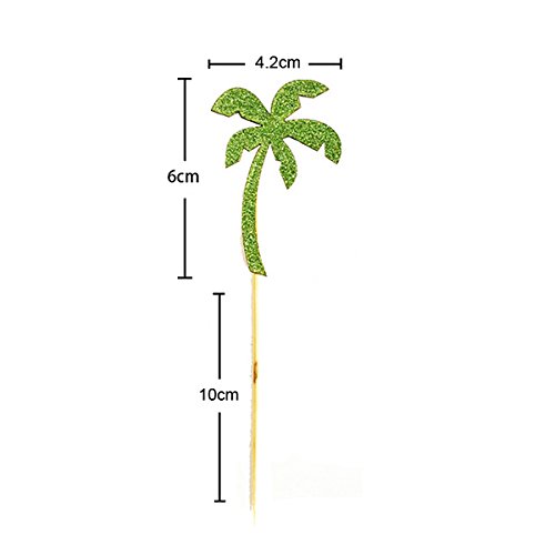 BESTOMZ 12 Stück Hawaii Cake Toppers Flamingo Ananas Deko Picker für Luau-Beach-Party - 5