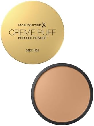 Max Factor Creme Puff Cipria Compatta, Finish Opaco e Texture Leggera, Adatta a Tutti i Tipi di Pelle, 041 Medium Beige, 14 g