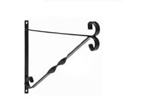 XGAGHB TWO 14'' WALL BRACKETS. HANGING GARDEN POTS. BLACK ELEGANT. STURDY METAL.TWIST.
