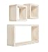 Produktbild 3er Set Lounge Cube Regal Landhaus Stil Wandregal Retro Hängeregal Massivholz in Shabby Weiß