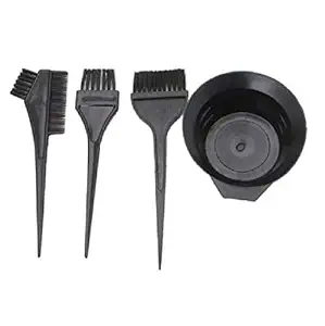 CRIYALE Hair Comb, Dye Brush and Mixing Bowl Hair Colouring Kit (1 Hair Color Mixing Bowl - 3 Hair Brushes) Black