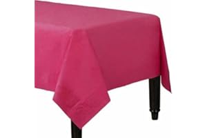 KARRMA LTD. Karrma Pack of 4 Paper Disposable Table Cover - Tablecloth for Indoor or Outdoor - All Occasion Baby Shower, Wedding, Birthday, Christmas, Halloween, Easter Party Decorations 90x90cm (Hot Pink)