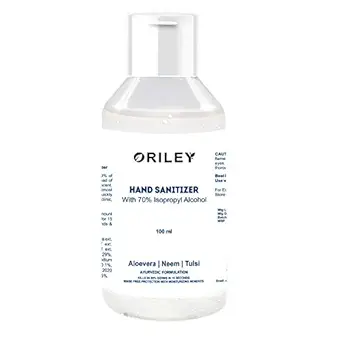 Oriley Waterless Hand Sanitizer 70% Isopropyl Alcohol Based Instant Germ Protection Sanitizing Gel Rinse-free Palm Cleaner Handrub (100ml)