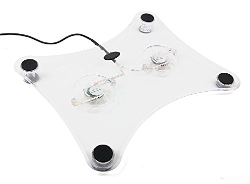 Für Ihren ODYS Trendbook Next 14 Pro, Trendbook 14 Pro, Shape Pro, Vario Pro 12, Shape 360 und Elite Win 360 Laptop: Transparenter Kühl Pad | Cooling Pad | Notebook Cooler mit USB und LED - 7