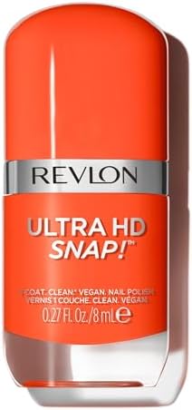 Revlon Ultra HD Snap! Nail, Smalto Unghie, Formula Glossy E 100% Vegana Con 75% Di Ingredienti Naturali E Idratanti, Elevata Copertura, 007 Hot Stuff - 8ml