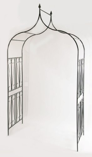 CLP Rosenbogen Metall ( Eisen ) pulverbeschichtet, 40 / 60 cm breit (wählbar), sehr stabil, geschwungen mit Spitze ca. Tiefe 60 cm, Breite 130 cm, Höhe 265 cm - 2