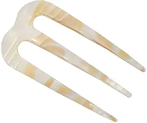 French Amie Tri Prongs Ivory Cream Nougat 3