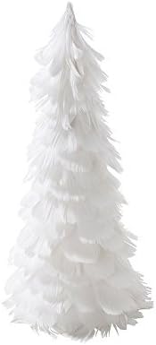 Party Porcelain Silver White Feather Christmas Tree Decoration