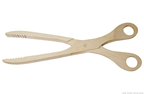 K&K Gurkenzange / Grillzange / Krautzange Typ Schere aus Buchenholz, 27.5 x 7.0 cm