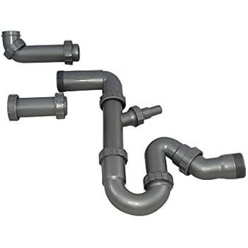 Waste trap for kitchen sink - Plumbing kit for single bowl ...