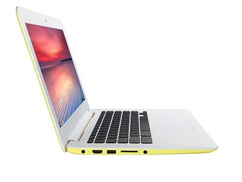 ASUS C300MA 13 3-inch Chromebook  Intel Celeron N2830 2 42GHz  2GB RAM  32GB Storage  WLAN  BT  Webcam  Integrated Graphics  Google Chrome   Yellow 