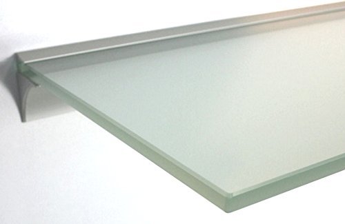 Glasregal 110x20 cm /8 mm satiniertes Glas Wandprofil LINO8 Alu silber / Glasablage