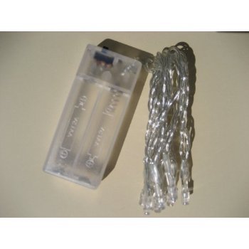 10er LED Batterie Lichterkette für innen Lichtfarbe kaltweiss Kabel transparent