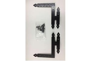 TECNOSTAMP Cerniera a squadro occhio laterale mano sinistra finitura nero ideale da montare su persiane e sportelloni in legno massello con cardine di ancoraggio diametro mm.10.