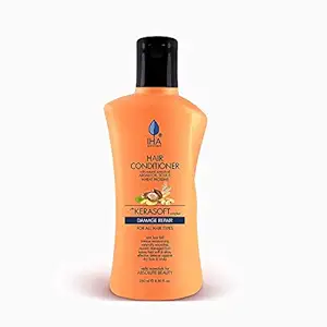 IHA Kerasoft Herbal Hair Conditioner - Vegan Anti Hairfall, Anti Frizz and Damage Repair Hair Conditioner with Soya and Argan Oil Extracts - Paraben Free, Sulphate Free, 250 ML