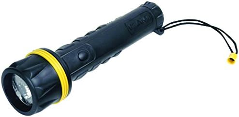 Velamp3 LED Flashlight in Hyper Rubber. with Comfortable lace. Works with 2 AA Batteries (not Supplied). Super Bright, Water and Shock Resistant, Black