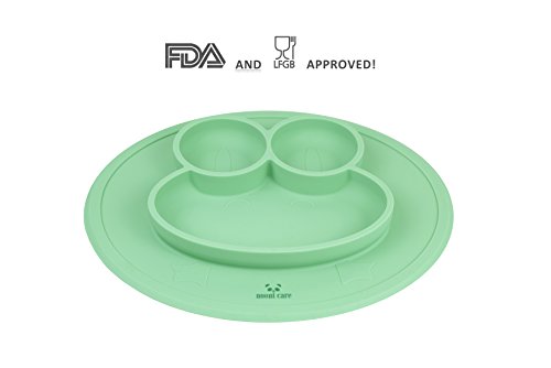 Nooni Care Baby Teller Schüssel Tischset mit Untergliederungen Rutschfest Haftbar, Klein Kinder Platzmatte aus Silikon, Perfekte für Baby Entwöhnung, Einfach Abwaschbar, Auch Für Unterwegs - 5