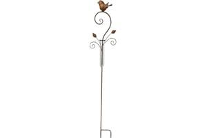La Grande Prairie Pluviomètre Oiseau Fer 16x7x101cm