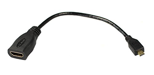 COM-FOUR® Kabel High Speed HDMI mit Ethernet micro D Stecker auf A Buchse schwarz