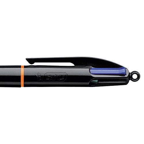 BIC 4-Farb-Druckkugelschreiber Pro / 4 in 1 Kugelschreiber / Rot, Blau, Schwarz und Grün / Dokumentenecht / Nachfüllbar / Strichstärke 0,4mm / Stifte Set mit 12 Mehrfarbenstiften - 4