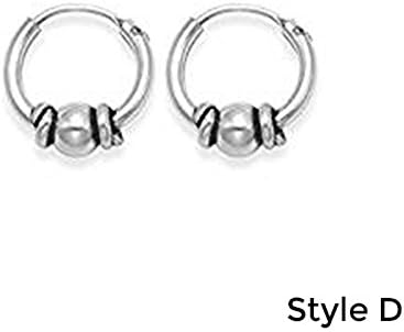 Small 10mm 925 Sterling Silver Bali Hoops Sleeper Tragus Cartilage Helix Earrings