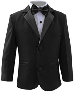 Boys Slim Fit Tuxedo, Boys Black Wedding Suit, Proms, Weddings &amp; Party's 1 year