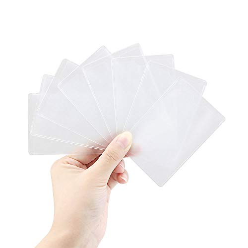 Owfeel Fundas protectoras para tarjetas de identificación, verticales, plástico, transparentes, color 8pcs