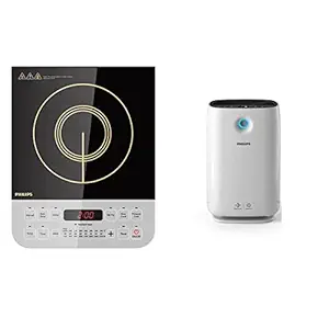 Philips Viva Collection HD4928/01 2100-Watt Induction Cooktop (Black) & Philips High Efficiency Air Purifier AC2887, with Vitashield Intelligent Purification